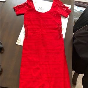 Red bandage dress 92% nailon 8% spandex